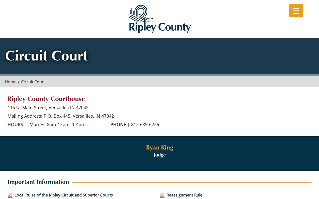 Ripley Circuit Court docket office information