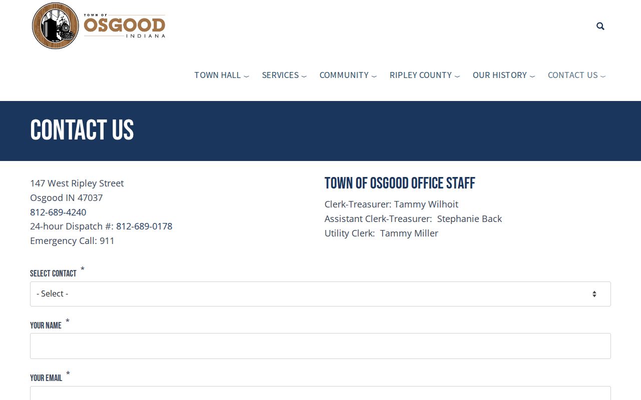 Osgood court docket town and police contacts